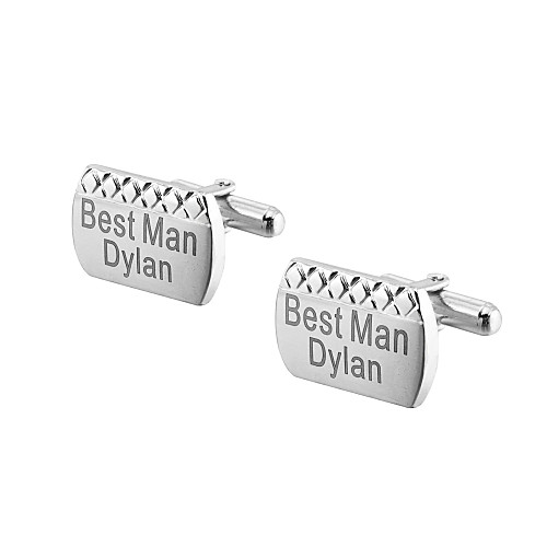 

Personalized Chrome Cufflinks & Tie Clips Groom / Groomsman / Ring Bearer Wedding / Daily Wear -