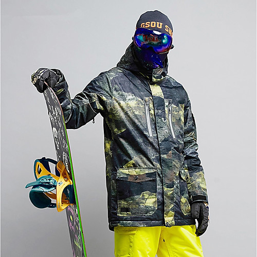 

GSOU SNOW Men's Ski Jacket Ski / Snowboard Winter Sports Ski Skiing Winter Sports POLY Top Ski Wear / Camo / Camouflage