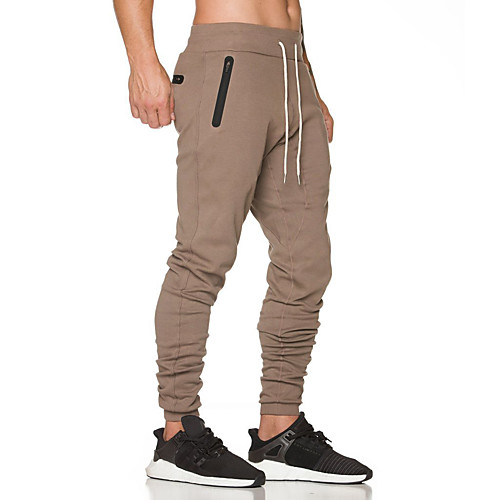 

Men's Basic Plus Size Daily Sports Slim wfh Sweatpants Pants - Solid Colored Ruched Black Khaki XL XXL XXXL
