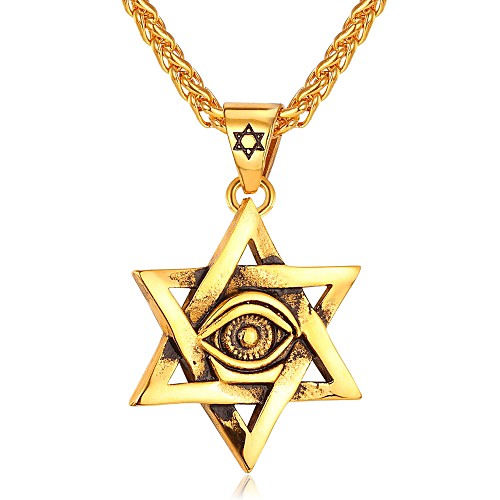 

Men's Pendant Necklace Vintage Style Artisan franco chain Eyes Star Pentagram Dangling Vintage scottish Hip Hop Stainless Steel Gold Silver 55 cm Necklace Jewelry 1pc For Gift Daily