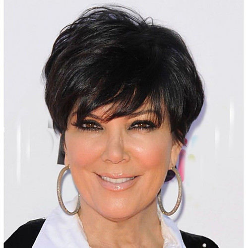 

Synthetic Wig Wavy Kardashian Short Bob Wig Short Black#1B Synthetic Hair 6 inch Women's Women With Bangs Black