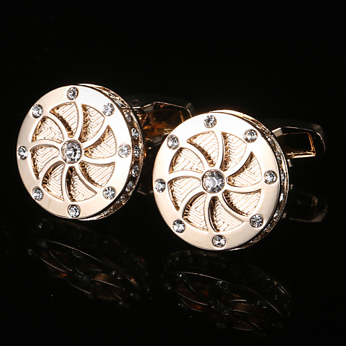 

Cufflinks Classic Basic Brooch Jewelry Golden For Party Gift
