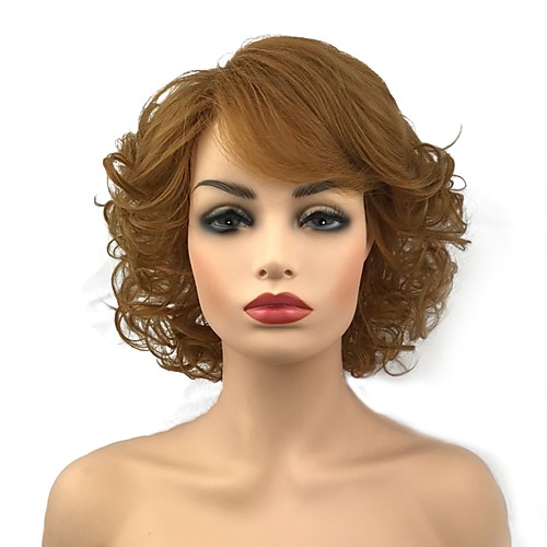 

Synthetic Wig Curly Middle Part Wig Blonde Short Light Brown Blonde Red Synthetic Hair 10 inch Women's Synthetic Red Blonde