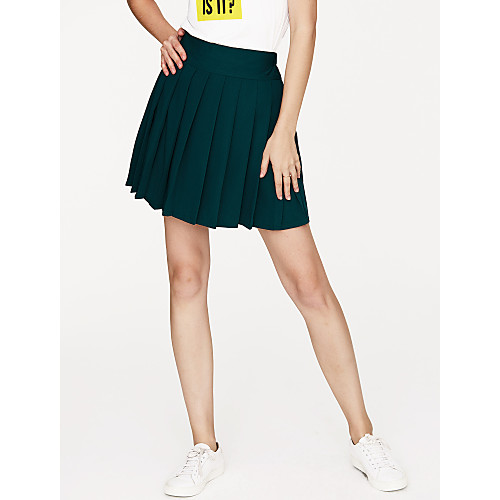 

Women's Daily Skirts Solid Colored White Black Red
