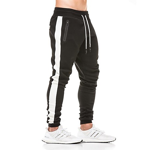 

Men's Sweatpants Joggers Jogger Pants Track Pants Street Pants / Trousers Sweatpants Athleisure Wear Fitness Gym Workout Running Jogging Thermal Warm Breathable Soft Sport Stripes Black GrayWhite