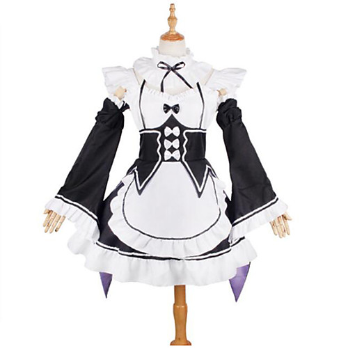 

Inspired by Re:Zero Starting Life in Another World kara hajimeru isekai seikatsu Maid Costume Rem Ram Anime Cosplay Costumes Japanese Cosplay Suits Lace Long Sleeve Cravat Dress Sleeves For Girls'