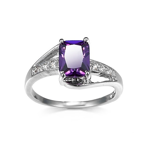 

Ring Synthetic Amethyst Stylish Purple Green Copper Rhinestone Creative Vertical / Gold bar Ladies Stylish Classic 1pc 6 7 8 9 10 / Couple's / Cubic Zirconia / Solitaire