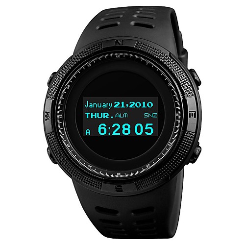 

SKMEI Men's Couple's Sport Watch Digital Watch Digital Quilted PU Leather Black 50 m Water Resistant / Waterproof Bluetooth Calendar / date / day Digital Luxury Fashion - Red Blue Golden / Compass