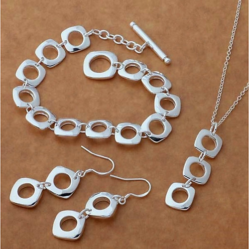 

Women's Drop Earrings Pendant Necklace Silver Bracelets Stylish Trace Creative Ladies Stylish Simple Elegant S925 Sterling Silver Earrings Jewelry Silver For Gift Date