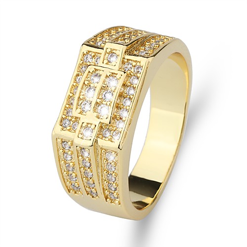 

Ring Classic Gold Brass Imitation Diamond 24K Gold Plated Precious Luxury Classic Fashion 1pc 7 8 9 10 11 / Men's