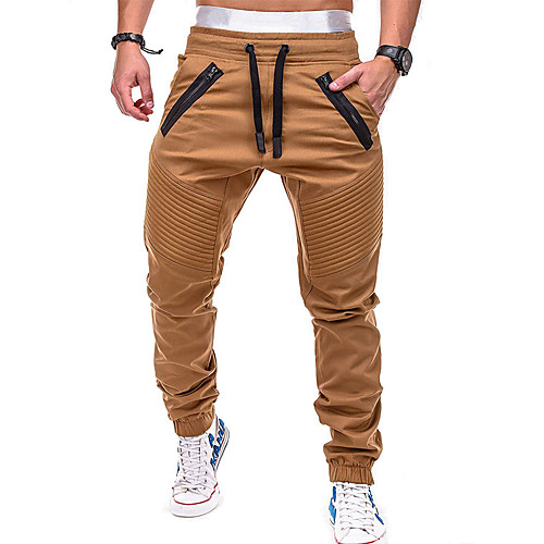 

Men's Joggers Jogger Pants Track Pants Pants / Trousers Sweatpants Athleisure Wear Beam Foot Drawstring Winter Fitness Gym Workout Leisure Sports Running Thermal Warm Breathable Plus Size Sport Cream