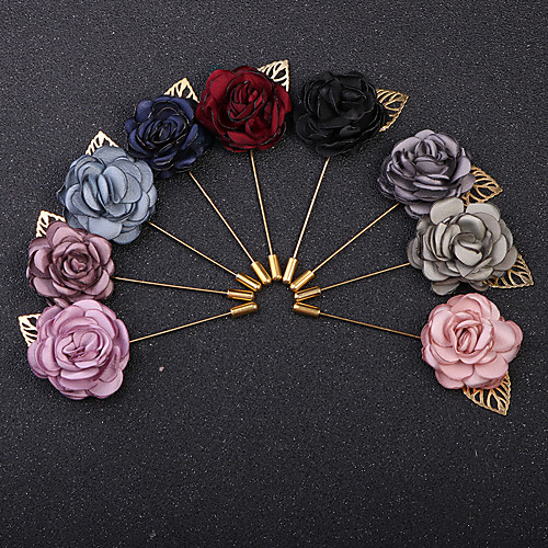 

Women's Brooches Classic Stylish Roses Flower Vintage Fashion British Imitation Diamond Brooch Jewelry Wine Navy Black For Party Daily