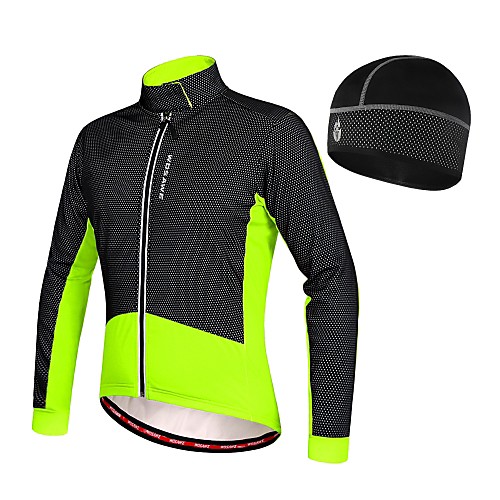 

WOSAWE Men's Cycling Jacket Bike Winter Fleece Jacket Jersey Hat Thermal / Warm Fleece Lining Sports Elastane Fleece Winter Black / Red / Green / Black Mountain Bike MTB Road Bike Cycling Clothing