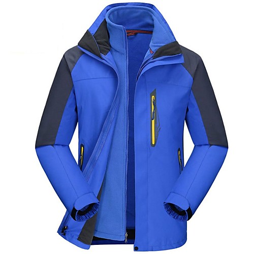 

Men's Hiking Jacket Hiking 3-in-1 Jackets Winter Outdoor Windproof Breathable Rain Waterproof Quick Dry Jacket 3-in-1 Jacket Waterproof Single Slider Ski / Snowboard Camping / Hiking / Caving Back