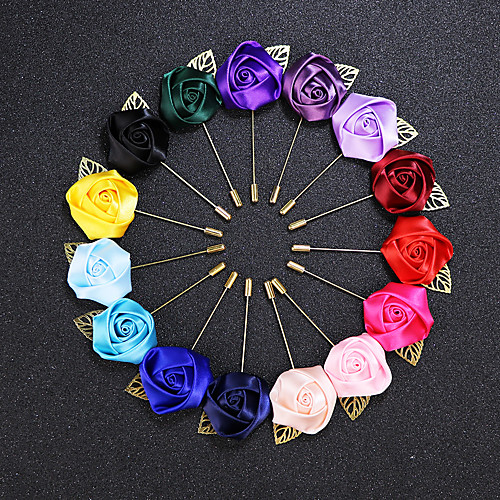 

Men's Brooches Vintage Style Braided Petal Classic Fashion British Brooch Jewelry Wine Turquoise Navy For Wedding Party