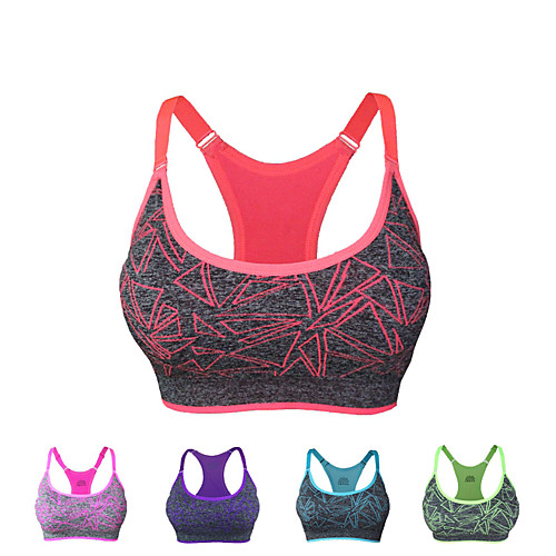 

Women's Bra Top Racerback Fashion Black Purple Red Blue Green Nylon Zumba Yoga Fitness Top Sport Activewear Breathable Quick Dry Sweat-wicking Micro-elastic