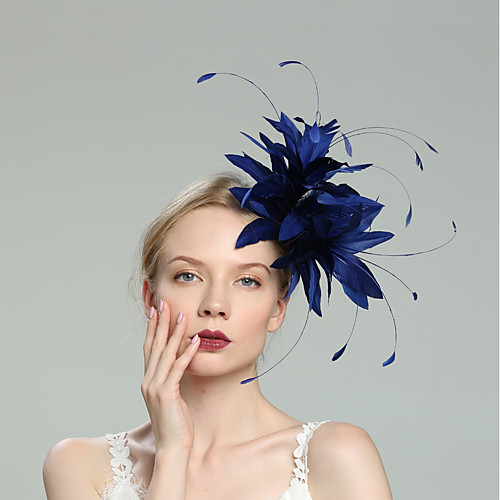 

Feathers Fascinators with Feather / Solid 1pc Wedding / Special Occasion / Horse Race Headpiece