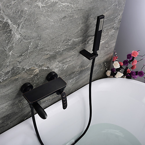 

Bathtub Faucet Oil-rubbed Bronze Wall Mounted Ceramic Valve Bath Shower Mixer Taps