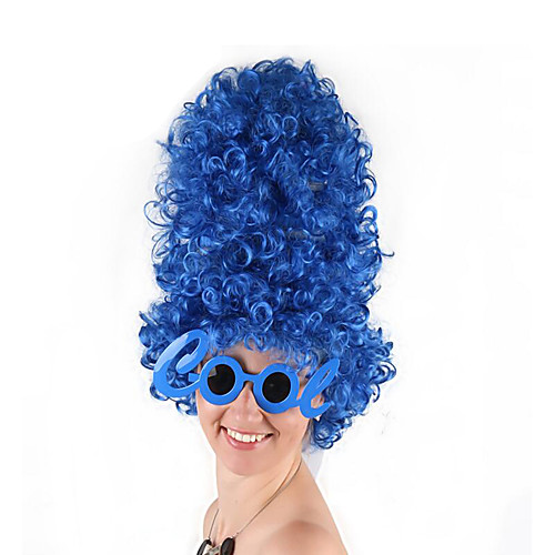 

Synthetic Wig Cosplay Wig Curly Bob Wig Medium Length Lake Blue Blue Synthetic Hair 24 inch Women's Cosplay Party Hot Sale Blue