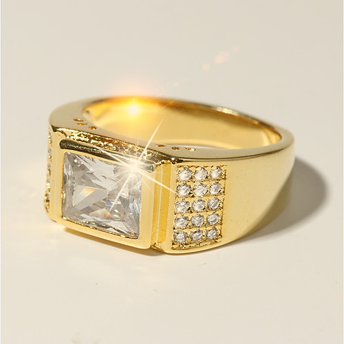 

Ring Classic Gold Brass Imitation Diamond 24K Gold Plated Believe Classic Holiday Fashion 1pc 7 8 9 10 11 / Men's / Solitaire