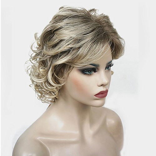 

Synthetic Wig Curly Middle Part Wig Blonde Medium Length Blonde Synthetic Hair 12 inch Women's Synthetic Blonde StrongBeauty