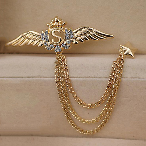 

Men's Cubic Zirconia Brooches Stylish Link / Chain Fashion Elegant British Brooch Jewelry Gold Silver For Daily Holiday