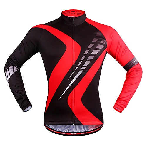 

WOSAWE Men's Women's Long Sleeve Cycling Jersey Winter Fleece Polyester Red black Plaid / Checkered Bike Jersey Top Mountain Bike MTB Road Bike Cycling Quick Dry Sports Clothing Apparel / Stretchy