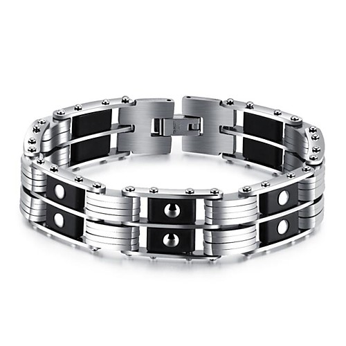 

Men's Bracelet Stylish Creative Fashion Titanium Steel Bracelet Jewelry Black For Daily Date