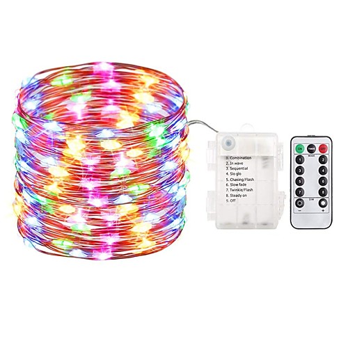 

ZDM 5M 50 LED Fairy Lights Battery Operated String Lights Waterproof 8 Modes Fairy String Lights with Remote and Timer Firefly Lights Christmas Decor Christmas Lights Multi Color