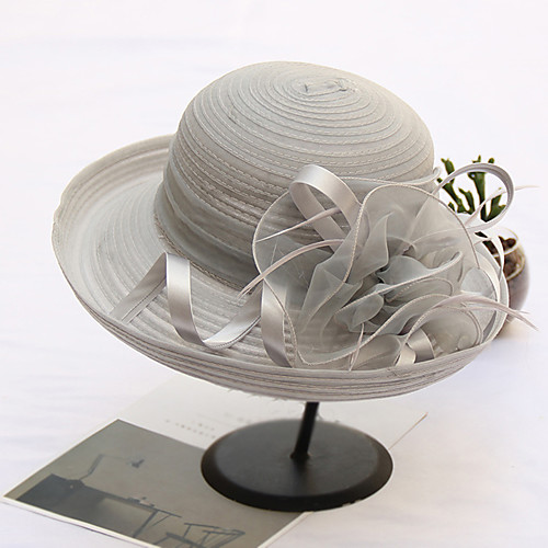 

Organza Hats with Flower 1pc Wedding / Party / Evening Headpiece