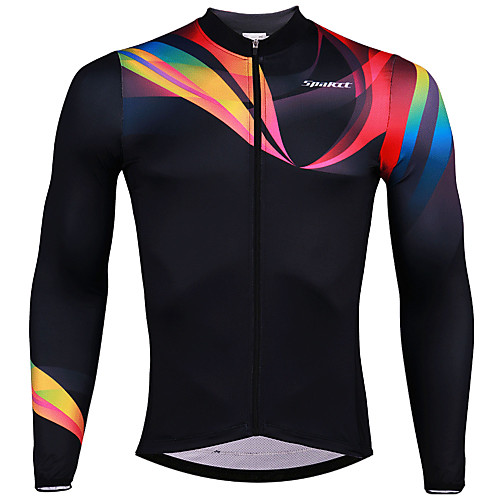 

SPAKCT Men's Long Sleeve Cycling Jersey Black Stripes Bike Jersey Top Breathable Moisture Wicking Quick Dry Sports Elastane Polyster Mountain Bike MTB Road Bike Cycling Clothing Apparel / Stretchy