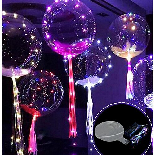 

3M 30LED Lamp string Luminous Led Balloons Transparent Helium Balloons Happy Birthday Party Decorations Kids Wedding LED Balloons Christmas New Year