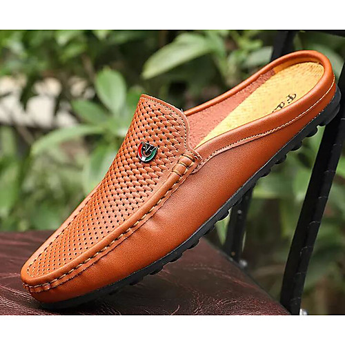 

Men's Comfort Shoes Cowhide Spring Clogs & Mules Black / White / Brown