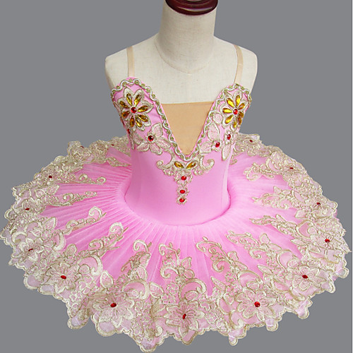 

Ballet Tutus Ruching Crystals / Rhinestones Girls' Performance Sleeveless Spandex Pink