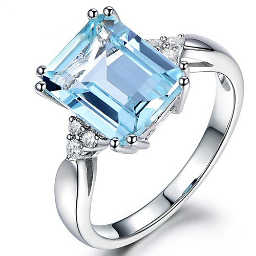 

Women's Ring Cubic Zirconia 1pc Light Blue Copper Ladies Daily Jewelry Stylish Simulated