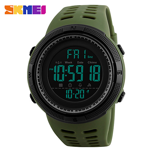 

SKMEI Men's Wrist Watch Digital Watch Japanese Digital 50 m Water Resistant / Water Proof Alarm Calendar / date / day PU Band Digital Casual Fashion Clover - Green One Year Battery Life / Chronograph