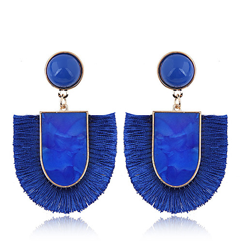 

Women's Drop Earrings Tassel Ladies Simple European Fashion Earrings Jewelry Red / Green / Blue For Causal 1 Pair
