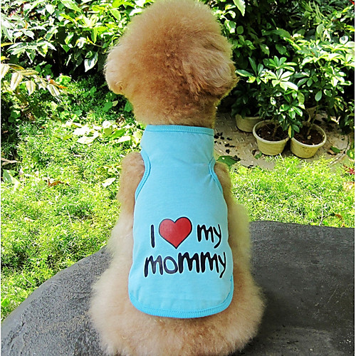 

Dog Cat Vest Heart Slogan Sweet Style Casual / Daily Dog Clothes Puppy Clothes Dog Outfits Blue Pink Orange Costume for Girl and Boy Dog Cotton S M L XL XXL