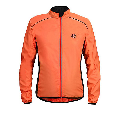 

Men's Cycling Jacket Bike Jacket Top Windproof Sports Solid Color Polyester Winter Orange / Green / Black / Yellow Mountain Bike MTB Road Bike Cycling Clothing Apparel Bike Wear