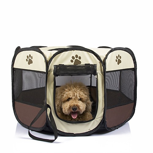 

Dog Pets Cages Carrier Bag & Travel Backpack Kennel & Crate Waterproof Portable Breathable Color Block Footprint / Paw Oxford Cloth Yellow Red Fuchsia / Foldable