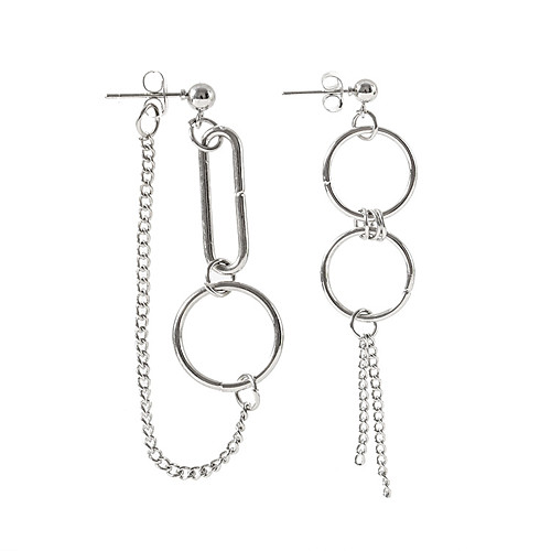 

Women's Drop Earrings Mismatched Ladies Simple European Fashion Earrings Jewelry Silver For Causal Daily 1 Pair