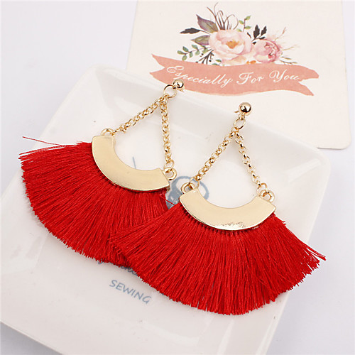 

Women's Drop Earrings Tassel Ladies Simple European Fashion Earrings Jewelry Blue / Pink / Wine For Causal Daily 1 Pair