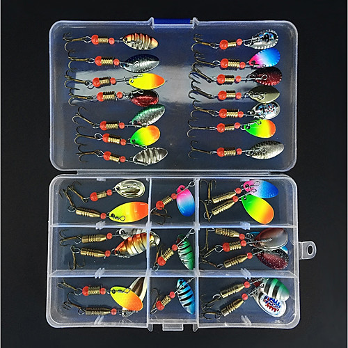 

31 pcs Lure kit Fishing Lures Spinnerbaits Easy to Use Sinking Bass Trout Pike Sea Fishing Fly Fishing Bait Casting