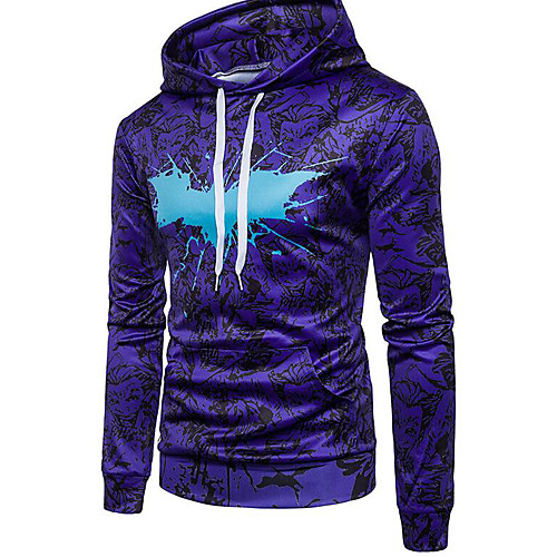 

Men's Hoodie 3D Hooded Daily Streetwear Hoodies Sweatshirts Long Sleeve Purple