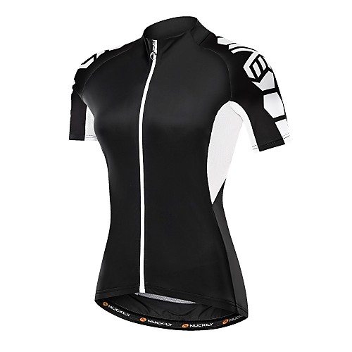 

Nuckily Women's Short Sleeve Cycling Jersey Polyester Elastane White Black Plus Size Bike Jersey Top Mountain Bike MTB Road Bike Cycling Breathable Quick Dry Sports Clothing Apparel / SBS Zipper