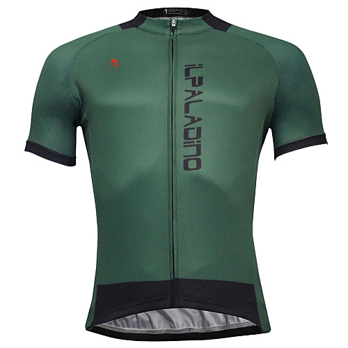 

ILPALADINO Men's Short Sleeve Cycling Jersey Coolmax Polyester Dark Green Bike Jersey Top Mountain Bike MTB Road Bike Cycling Quick Dry Sports Clothing Apparel / Stretchy