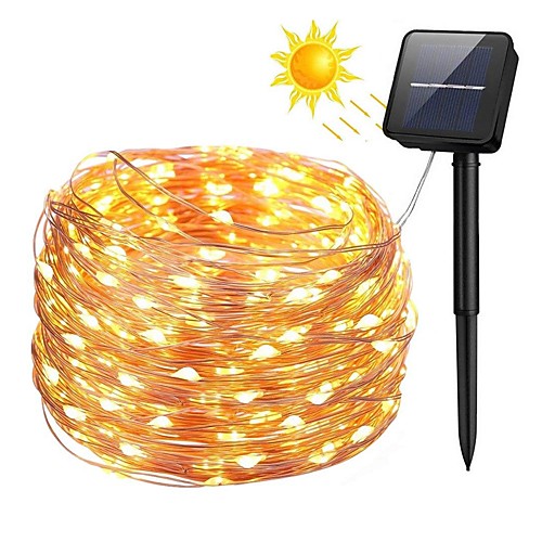 

ZDM 100 LEDs 10m 33ft Silver Copper Wire Solar Power String Lights Outdoor Starry Fairy String lights with 8 Mode Waterproof for Wedding Garden Home Birthday Party Patio Lawn Trees