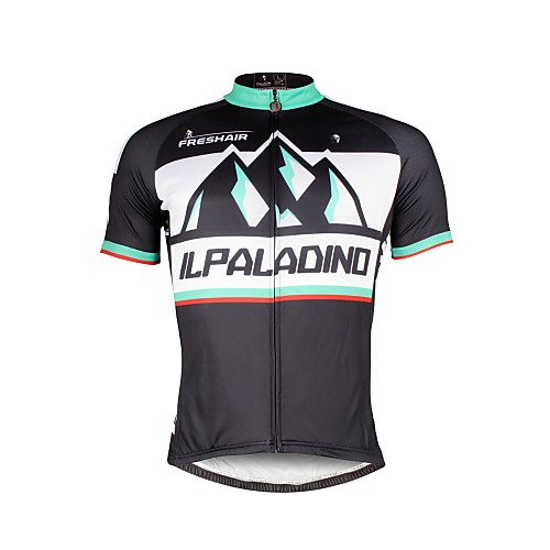 

ILPALADINO Men's Short Sleeve Cycling Jersey Black Bike Jersey Top Mountain Bike MTB Road Bike Cycling Breathable Quick Dry Ultraviolet Resistant Sports Clothing Apparel / Stretchy / Back Pocket