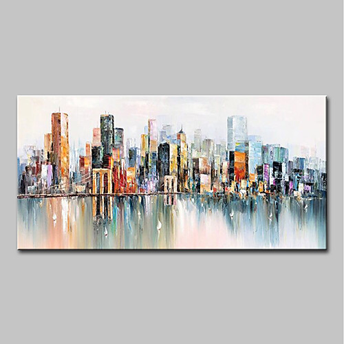 

Oil Painting Hand Painted - Abstract / Landscape Modern Canvas