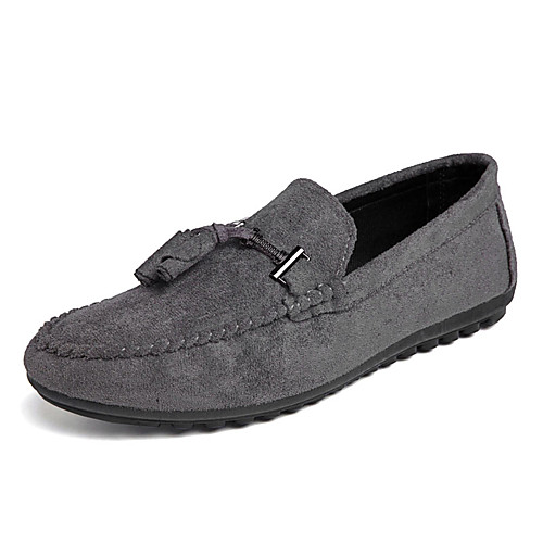 

Men's Spring / Fall Casual / British Daily Loafers & Slip-Ons Microfiber Non-slipping Black / Green / Gray / Tassel